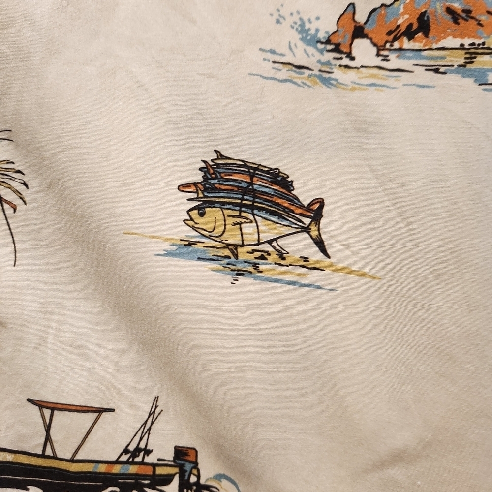 Salty Crew Men’s XL Hawaiian Fishing Shirt Boats Lobsters Surf Tropical Print - Picture 12 of 16